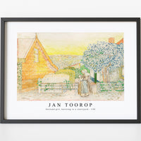 Jan Toorop - Zeeland girl, knitting in a courtyard (190)