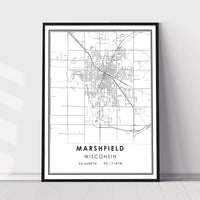 
              Marshfield, Wisconsin Modern City Map Print
            