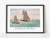 
              Georges Seurat - Two Sailboats at Grandcamp (Deux voiliers Ã Grandcamp) 1885
            