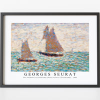 Georges Seurat - Two Sailboats at Grandcamp (Deux voiliers Ã Grandcamp) 1885