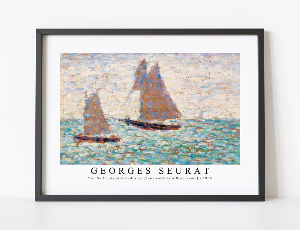 Georges Seurat - Two Sailboats at Grandcamp (Deux voiliers Ã Grandcamp) 1885