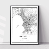 
              Marseille, France Modern Style Map Print
            