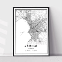 Marseille, France Modern Style Map Print