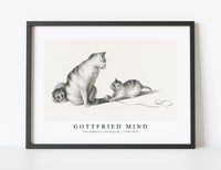 
              Gottfried Mind - Illustration of two domestic cats playing by Gottfried Mind (1768-1814)
            