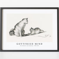 Gottfried Mind - Illustration of two domestic cats playing by Gottfried Mind (1768-1814)