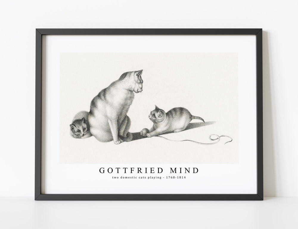 Gottfried Mind - Illustration of two domestic cats playing by Gottfried Mind (1768-1814)