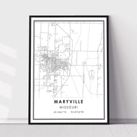 
              Maryville, Missouri Modern Map Print 
            