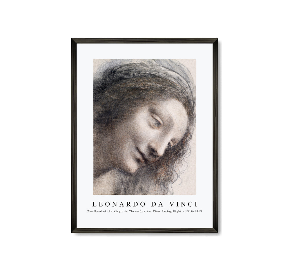 Leonardo Da Vinci - The Head of the Virgin in Three-Quarter View Facing Right 1510-1513
