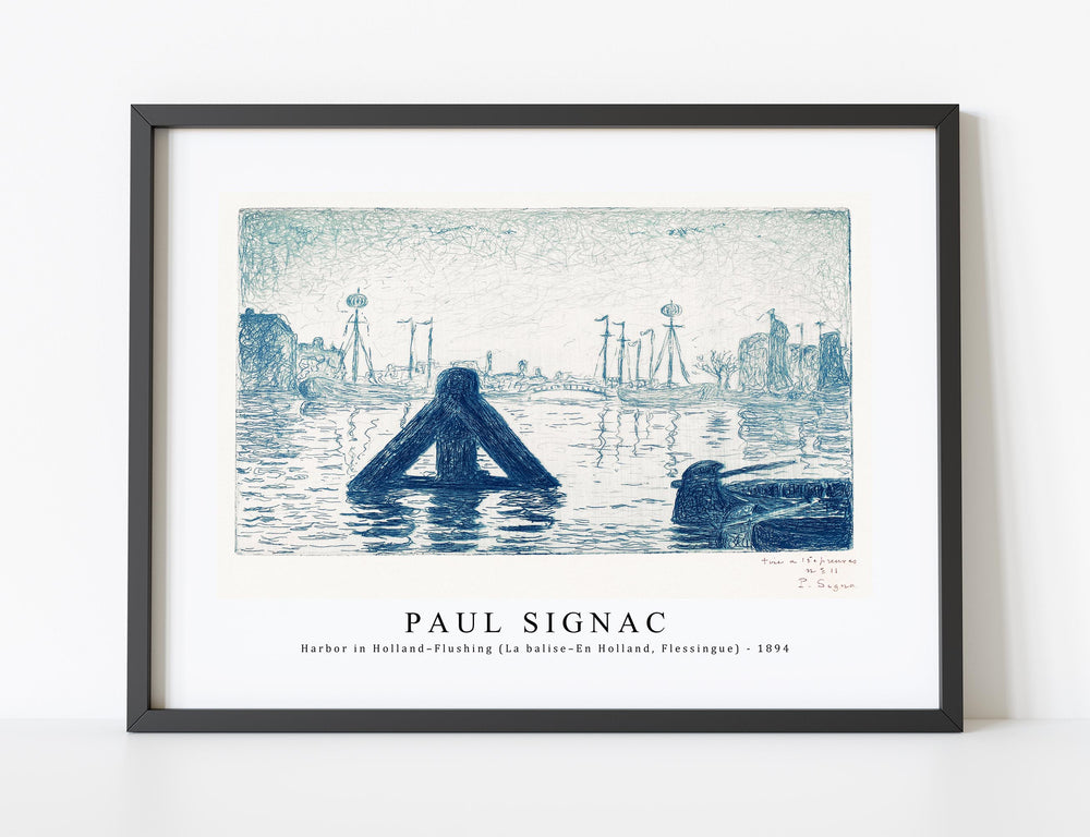 Paul Signac - Harbor in Holland–Flushing (La balise–En Holland, Flessingue) (ca. 1894)