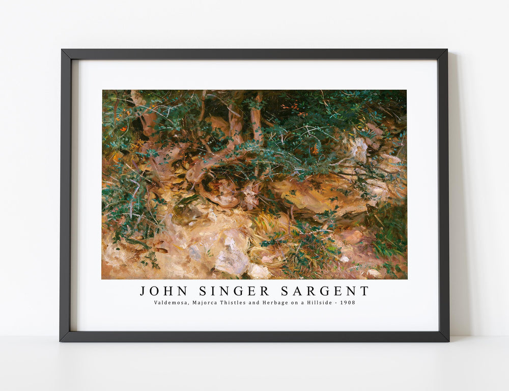 John Singer Sargent - Valdemosa, Majorca Thistles and Herbage on a Hillside (1908)