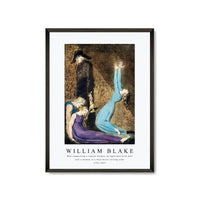 William Blake - Man supporting a supine woman, an aged man with bell, and a woman in a blue dress raising arms 1752-1827