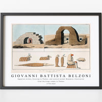 Giovanni Battista Belzoni - Egyptian Arches, Existing in Thebes, and several animal Mummies illustration from the kings tombs in Thebes by Giovanni Battista Belzoni 1778-1823