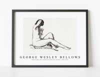 
              George Wesley Bellows - Nude study, girl sitting on flowered cushion 1923-1924
            