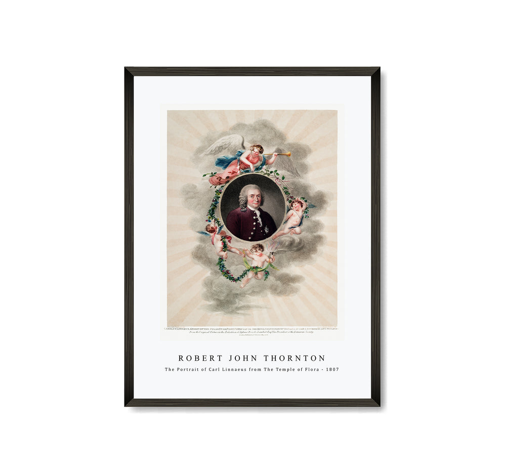 Robert John Thornton - The Portrait of Carl Linnaeus from The Temple of Flora (1807)