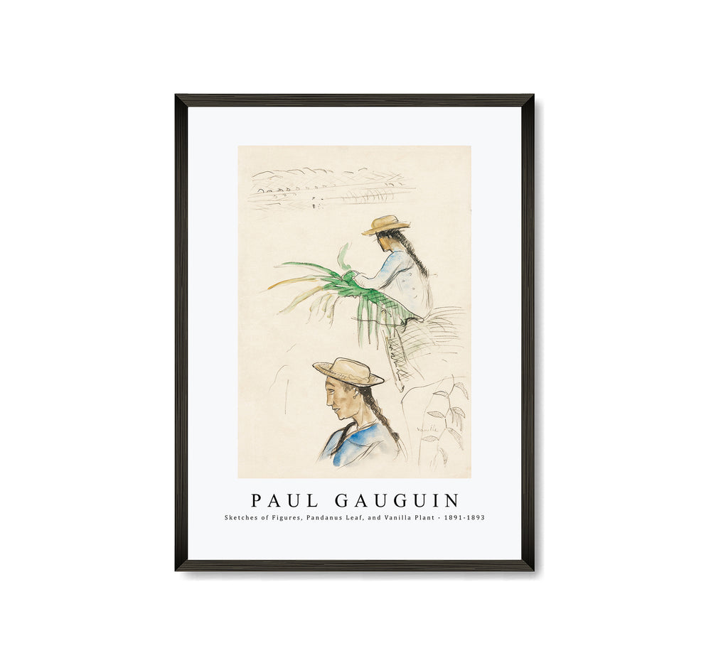 Paul Gauguin - Sketches of Figures, Pandanus Leaf, and Vanilla Plant 1891-1893