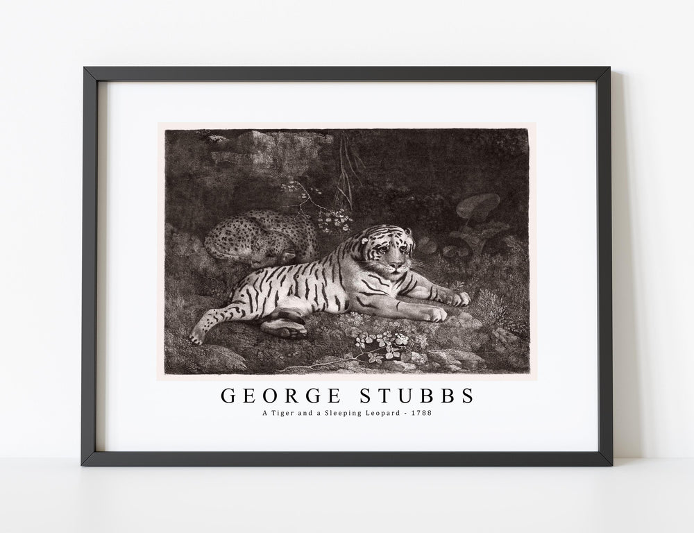 George Stubbs - A Tiger and a Sleeping Leopard 1788