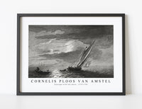 
              Cornelis ploos van amstel - Seascape with full moon-1779-1781
            