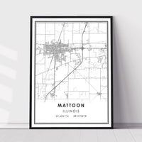 
              Mattoon, Illinois Modern Map Print 
            