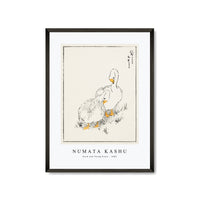 Numata Kashu - Duck and Young Grass illustration from Pictorial Monograph of Birds (1885)