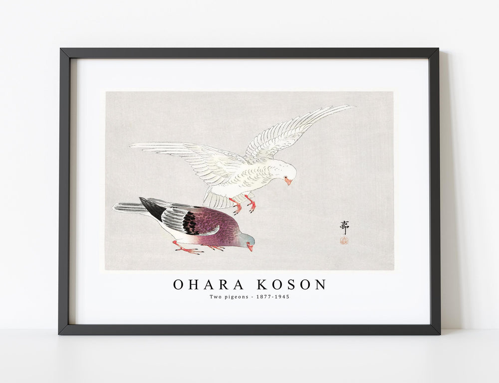 Ohara Koson - Two pigeons (1877-1945) by Ohara Koson (1877-1945)