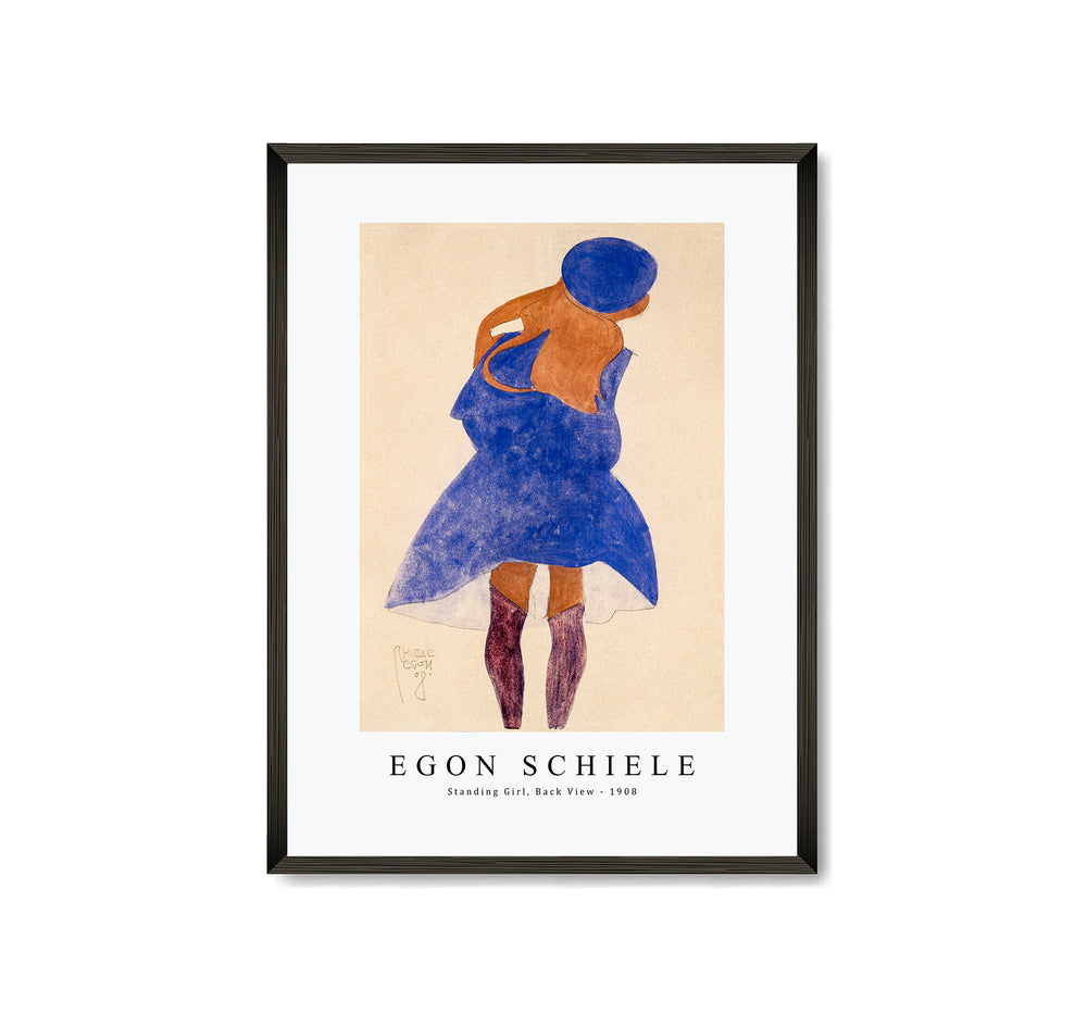Egon Schiele - Standing Girl, Back View 1908