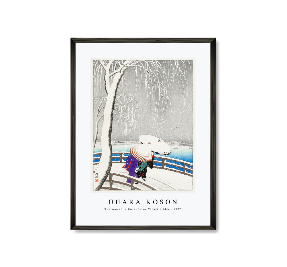 Ohara Koson - Two women in the snow on Yanagi Bridge (1927)