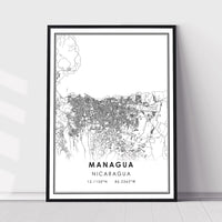 
              Managua, Nicaragua Modern Style Map Print 
            