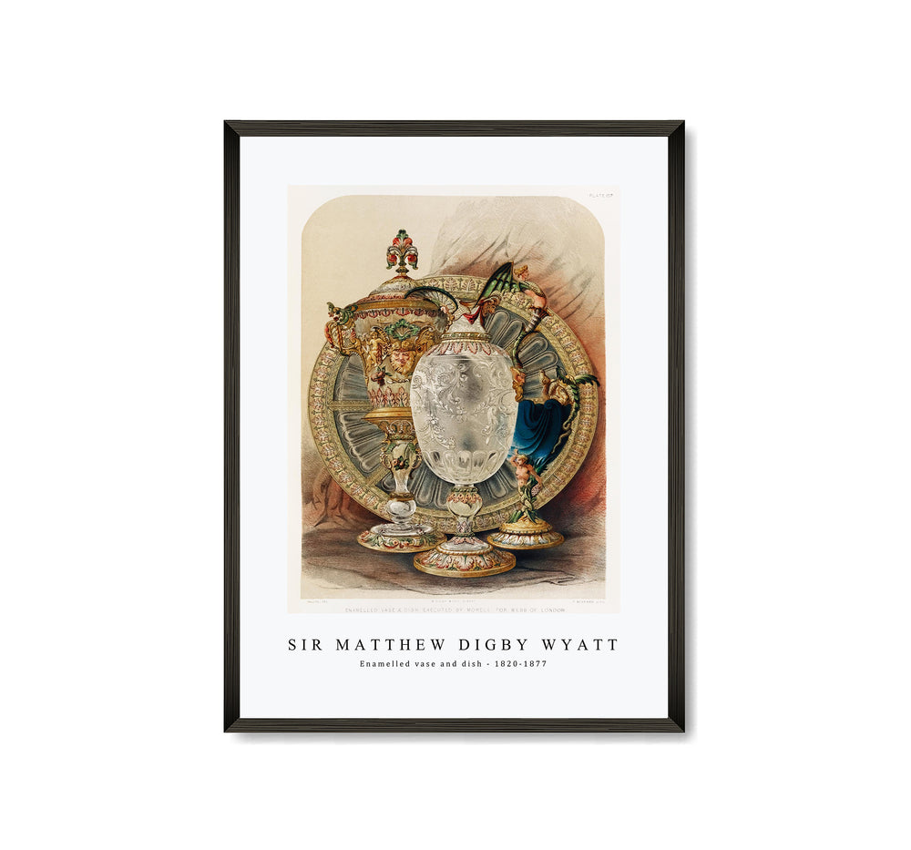 Sir Matthew Digby Wyatt - Enamelled vase and dish 1820-1877