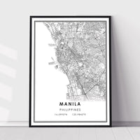 
              Manila, Philippines Modern Style Map Print 
            
