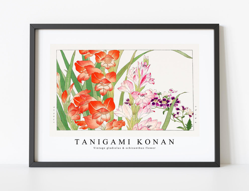 Tanigami Konan - Vintage gladiolus & schizanthus flower