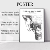 
              Florida Gulf Coast, Florida Scandinavian Map Print 
            