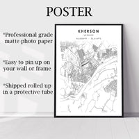 
              Kherson, Ukraine Scandinavian Style Map Print 
            