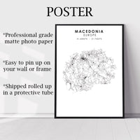 
              Macedonia Scandinavian Style Map Print 
            