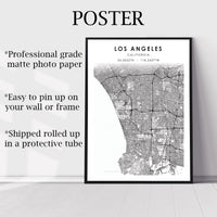 
              Los Angeles, California Scandinavian Map Print 
            