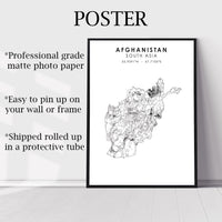 
              Afghanistan, Asia Scandinavian Style Map Print 
            