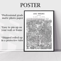 
              Las Vegas, Nevada Scandinavian Map Print 
            