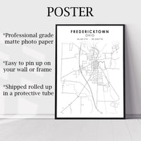 
              Fredericktown, Ohio Scandinavian Map Print 
            