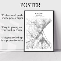 
              Duluth, Minnesota Scandinavian Map Print 
            
