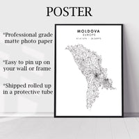 
              Moldova Scandinavian Style Map Print 
            