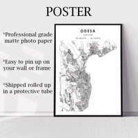 
              Odessa, Ukraine Scandinavian Style Map Print 
            