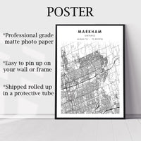 
              Markham, Ontario Scandinavian Style Map Print 
            