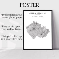 
              Czech Republic Scandinavian Style Map Print    
            