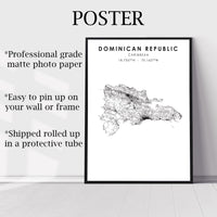 
              Dominican Republic Scandinavian Style Map Print 
            