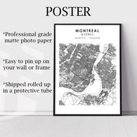 
              Montréal, Québec Scandinavian Style Map Print 
            