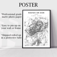 
              Rostov-on-Don, Russia Scandinavian Style Map Print 
            