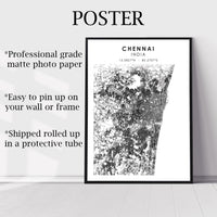 
              Chennai, India Scandinavian Style Map Print 
            