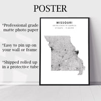
              Missouri, United States Scandinavian Style Map Print 
            