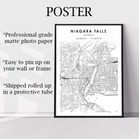 
              Niagara Falls, Ontario Scandinavian Style Map Print 
            