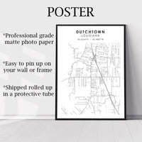 
              Dutch Town, Louisiana Scandinavian Map Print 
            