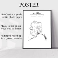 
              Alaska, United States Scandinavian Style Map Print 
            